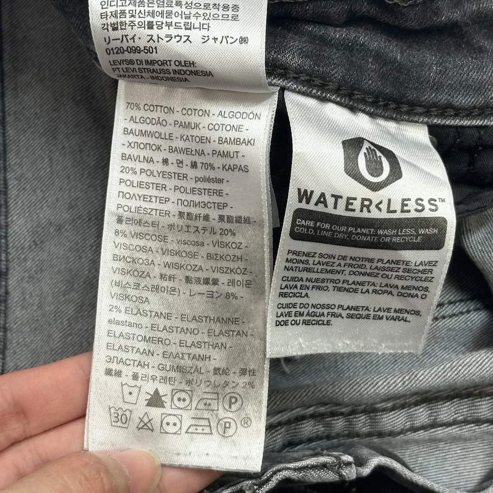 Levi's 721 Women's High‎ Rise Skinny Jeans Size 33 Waterless Stretch Denim Black